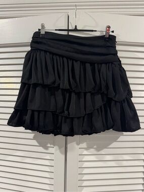 DO+BE Black Tiered Ruffle Mini Skirt